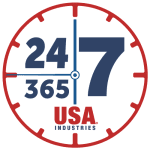 USA Industries 24-7-365 Clock Badge Hero